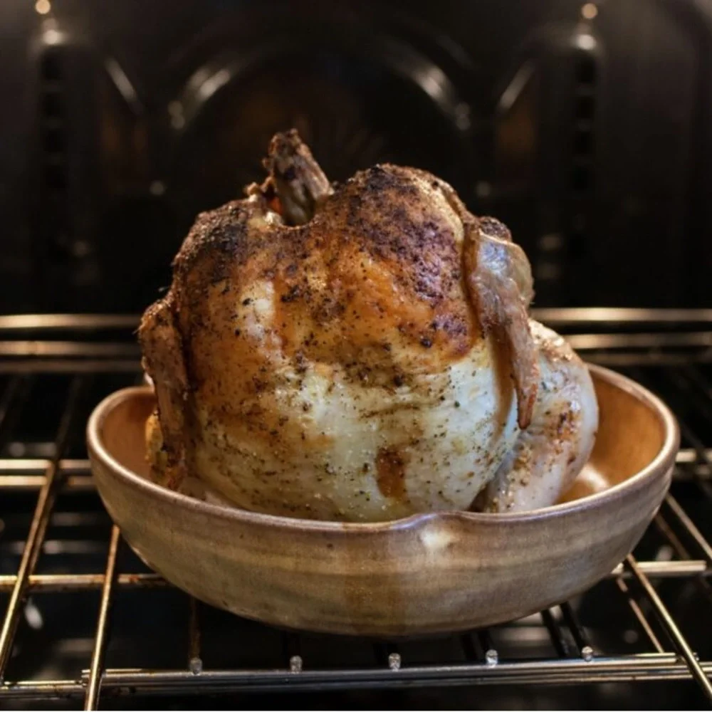 Beer Chicken Cooker Roaster Glazed Pottery, Made in USA - Beautifully Made